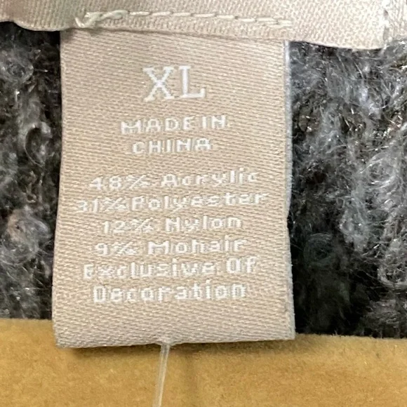 Banana Republic Cardigan Grey XL Merino Wool Blend Hook Closure Sequins GUC AA07 - Picture 7 of 7